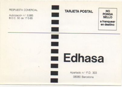 TARJETA POSTAL. RESPUESTA COMERCIAL. EDITORIAL EDHASA