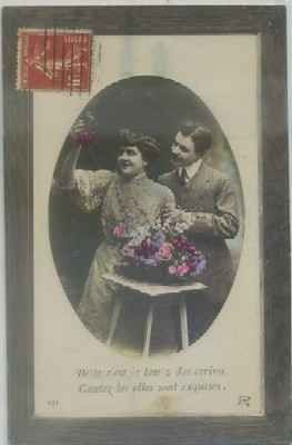 POSTAL ROMANTICA. BELLE C'EST LE TEMPS DES CERISES