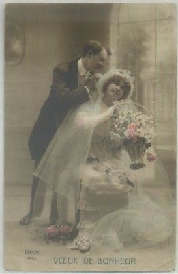 POSTAL ROMANTICA. VOEUX DE BONHEUR