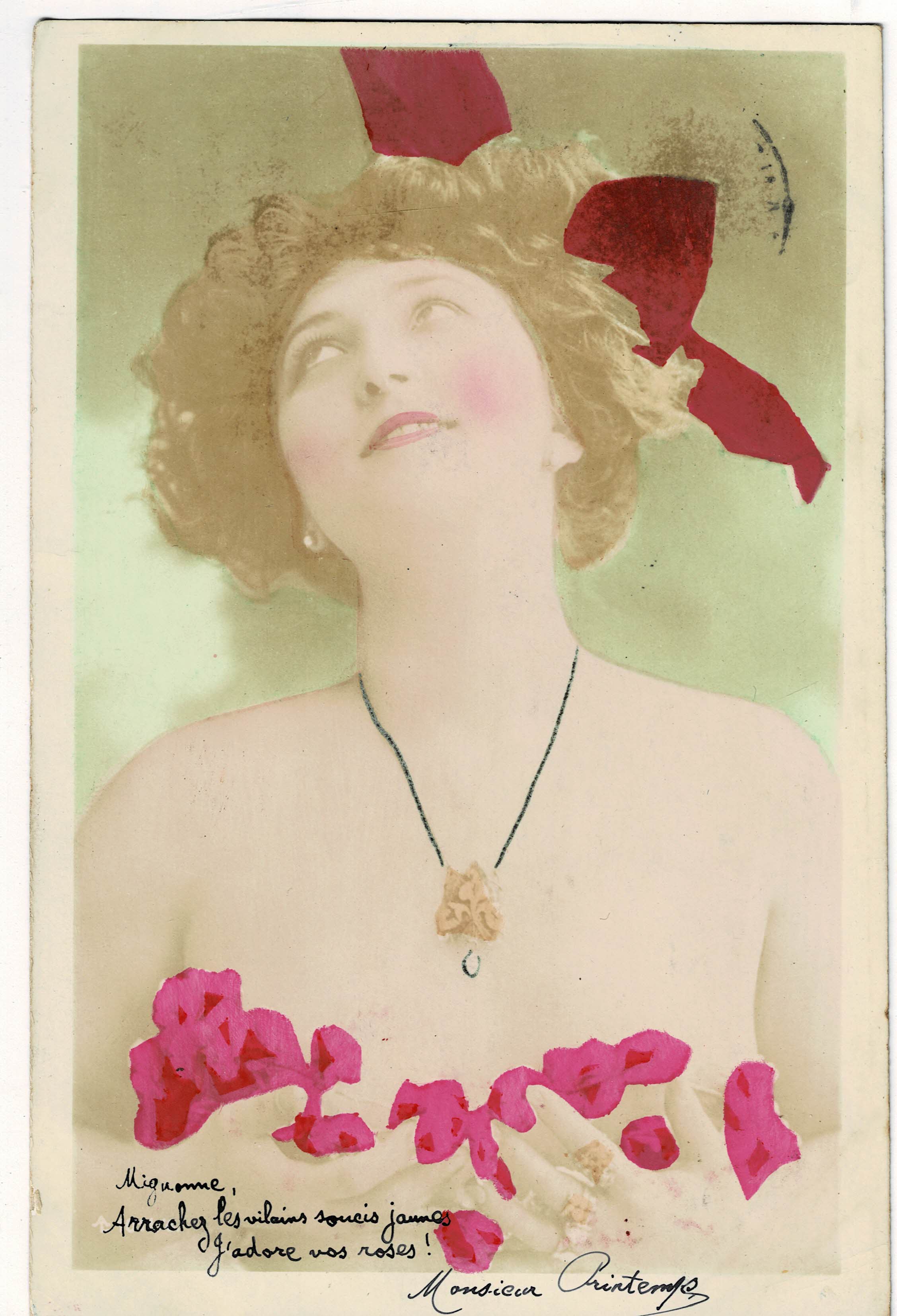 POSTAL ROMANTICA MUJER.