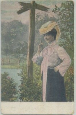 POSTAL ROMANTICA. SEÑORITA