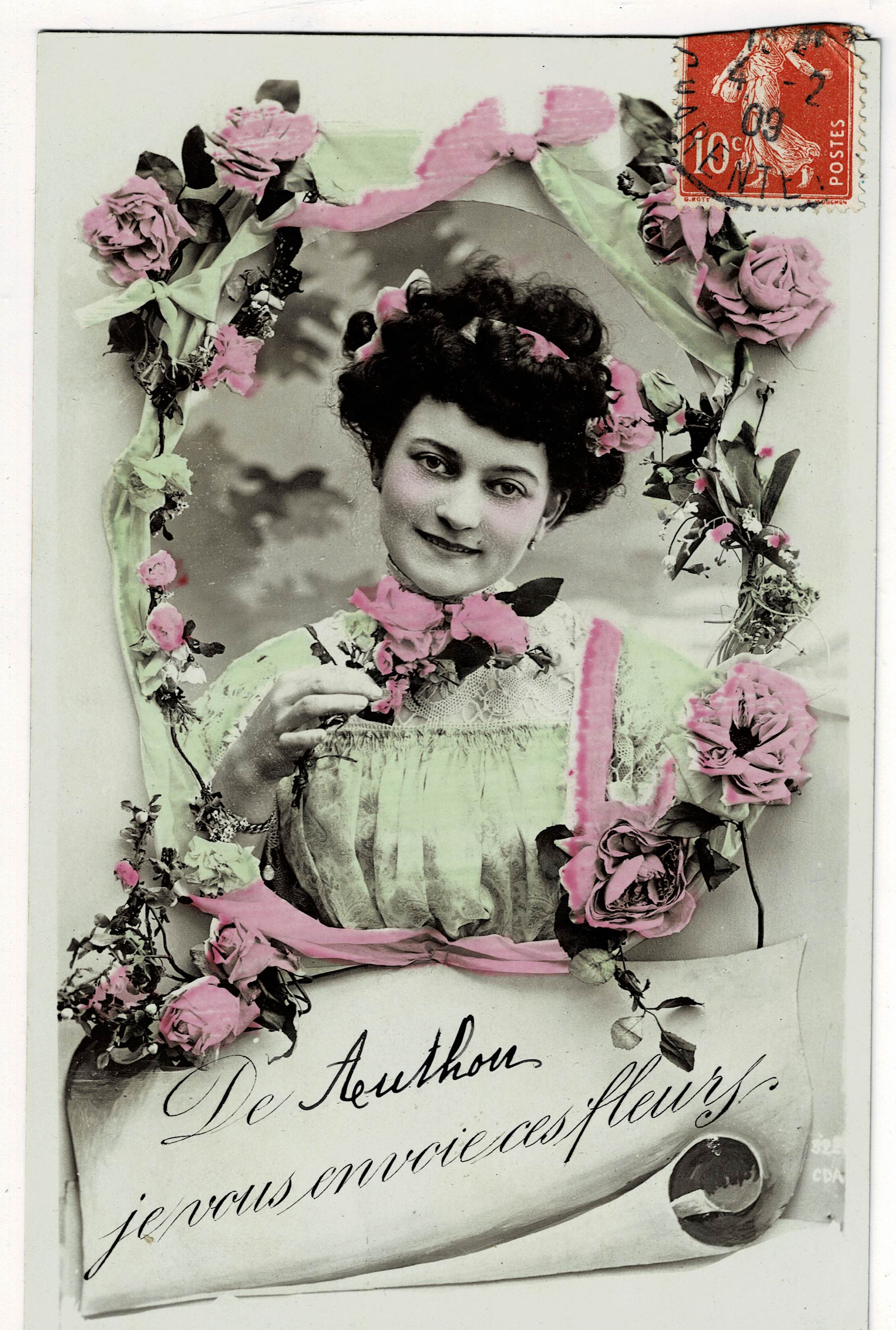 POSTAL ROMANTICA MUJER.