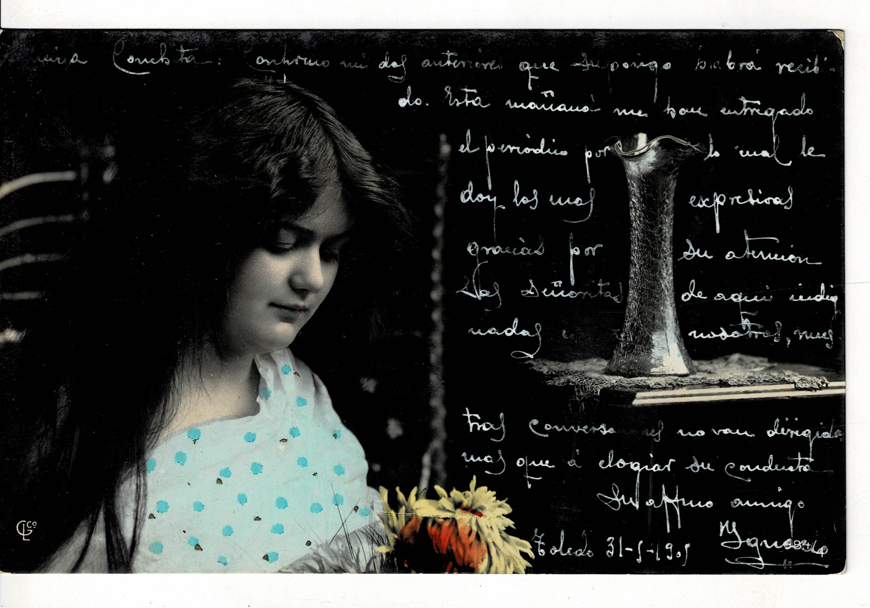 POSTAL ROMANTICA MUJER.