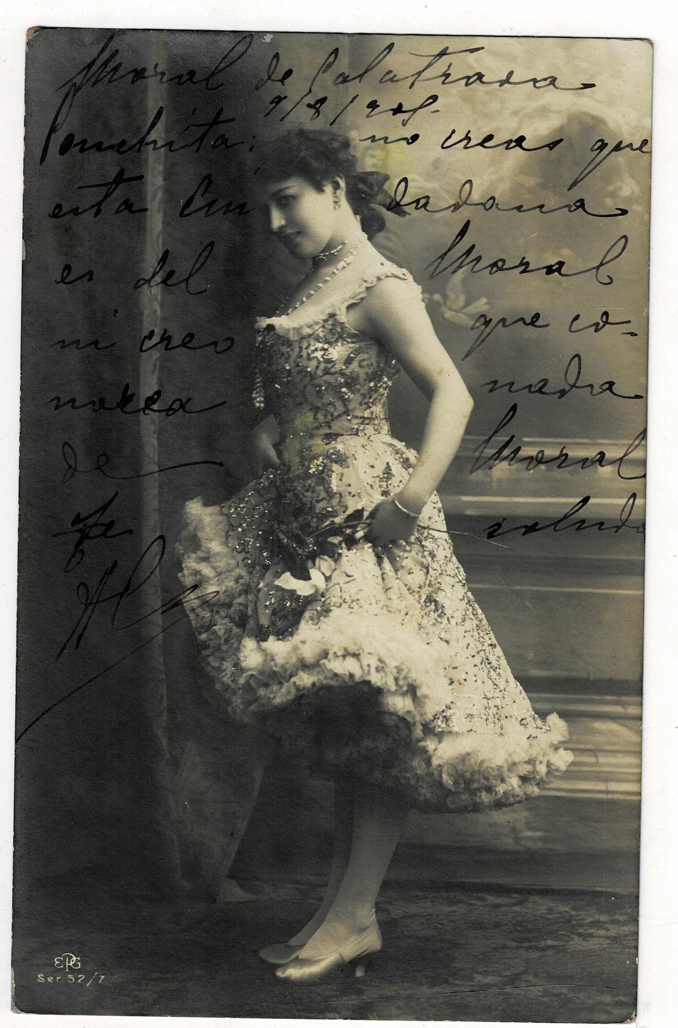 POSTAL ROMANTICA MUJER.