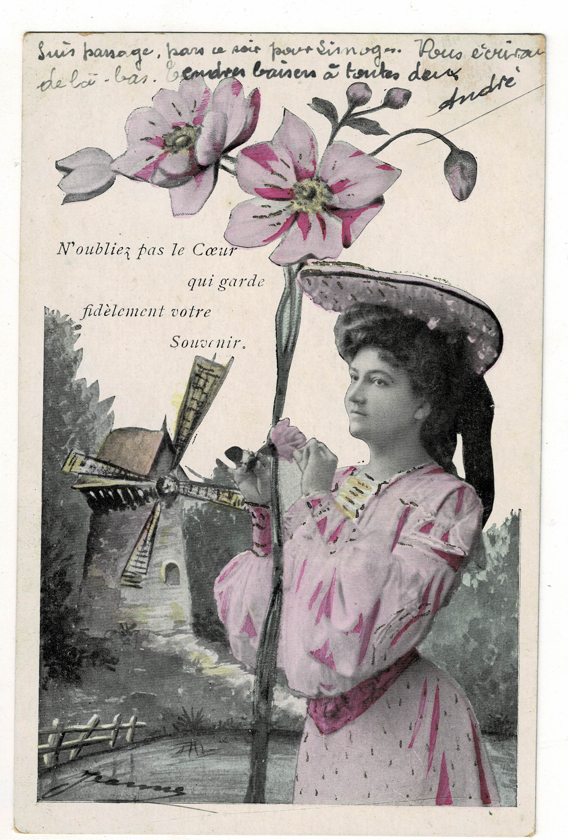 POSTAL ROMANTICA MUJER.