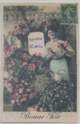 POSTAL ROMANTICA. BONNE FETE