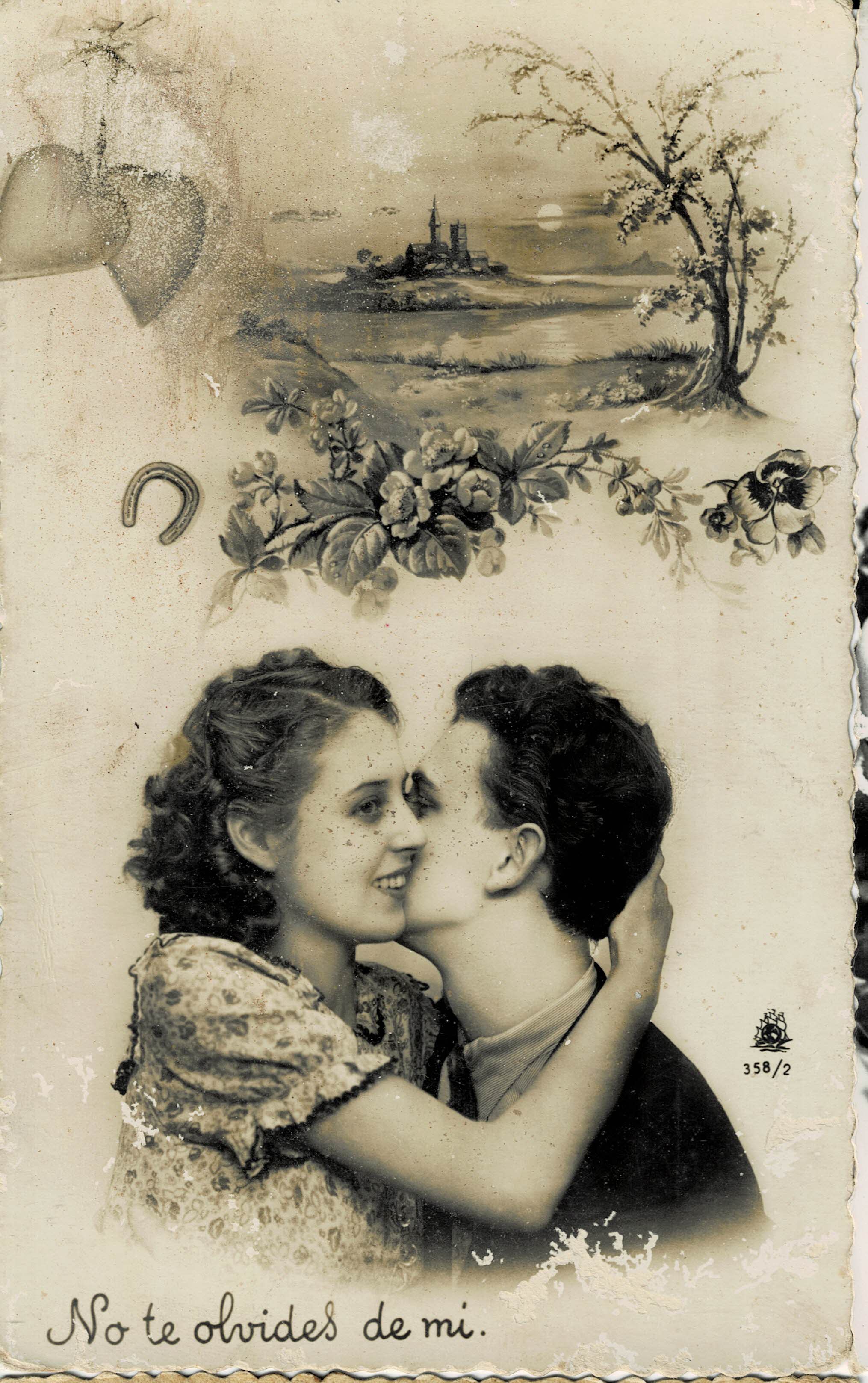 POSTAL ROMANTICA PAREJA NO TE OLVIDES DE MI.