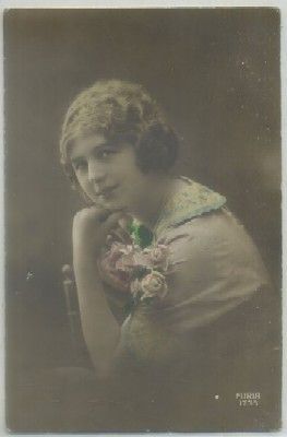 POSTAL ROMANTICA FRANCESA. SEÑORITA