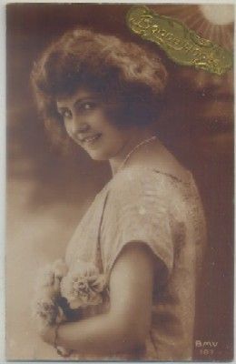 POSTAL ROMANTICA FRANCESA. SEÑORITA