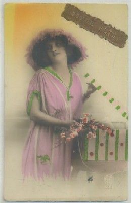 POSTAL ROMANTICA FRANCESA. BONNE FETE