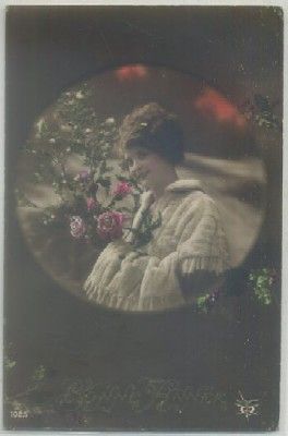 POSTAL ROMANTICA FRANCESA. SEÑORITA