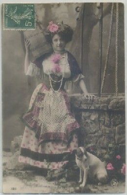 POSTAL ROMANTICA FRANCESA. SEÑORITA