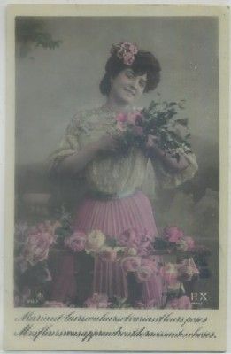 POSTAL ROMANTICA FRANCESA. SEÑORITA