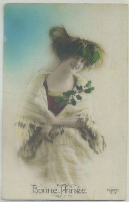POSTAL ROMANTICA FRANCESA. BONNE ANNEE