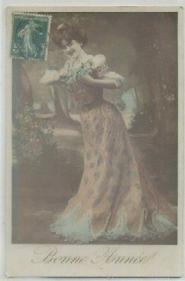 POSTAL ROMANTICA FRANCESA. BONNE ANNEE