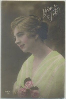 POSTAL ROMANTICA FRANCESA. BONNE FETE