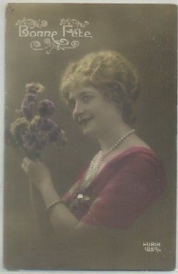 POSTAL ROMANTICA FRANCESA. BONNE FETE