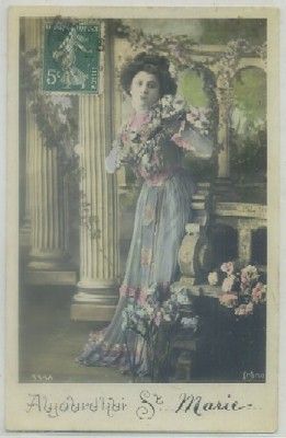 POSTAL ROMANTICA FRANCESA. AUJOURD'HUI ST. MARIE