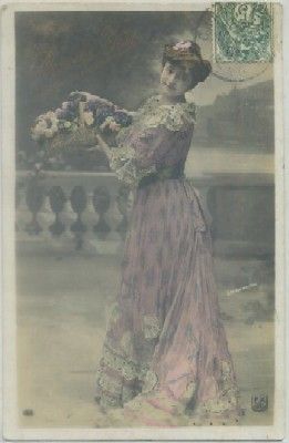 POSTAL ROMANTICA FRANCESA. SEÑORITA