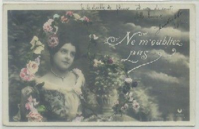 POSTAL ROMANTICA FRANCESA. NE M'OUBLIEZ PAS
