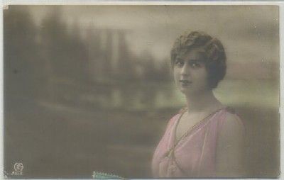 POSTAL ROMANTICA FRANCESA. SEÑORITA