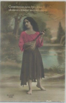 POSTAL ROMANTICA FRANCESA. SOUVENIR DE PRINTEMPS