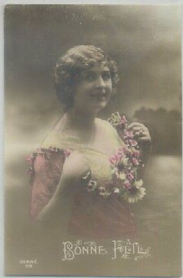 POSTAL ROMANTICA FRANCESA. BONNE FETE