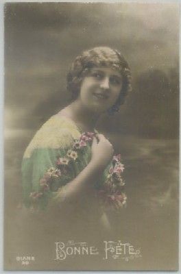 POSTAL ROMANTICA FRANCESA. BONNE FETE