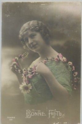 POSTAL ROMANTICA FRANCESA. BONNE FETE