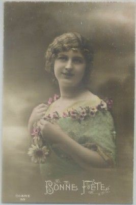 POSTAL ROMANTICA FRANCESA. BONNE FETE
