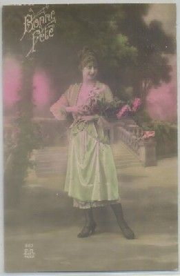 POSTAL ROMANTICA FRANCESA. BONNE FETE