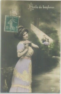 POSTAL ROMANTICA ANTIGUA. ETOILE DU BONHEUR