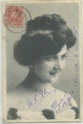 POSTAL ROMANTICA ANTIGUA. SEÑORITA