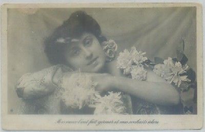 POSTAL ROMANTICA. SEÑORITA