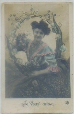 POSTAL ROMANTICA. JE VOUS AIME