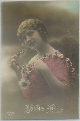 POSTAL ROMANTICA. BONNE FETE. DIANE 59