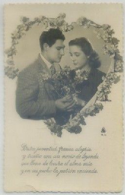 POSTAL ROMANTICA: BUSCO JUVENTUD. FRANCA ALEGRIA