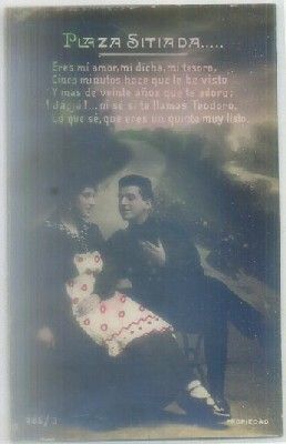 POSTAL ROMANTICA: PLAZA SITIADA..