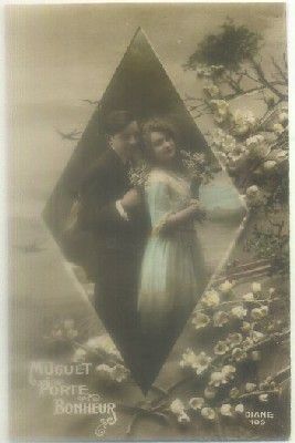 POSTAL ROMANTICA: MUGUET PORTE BONHEUR