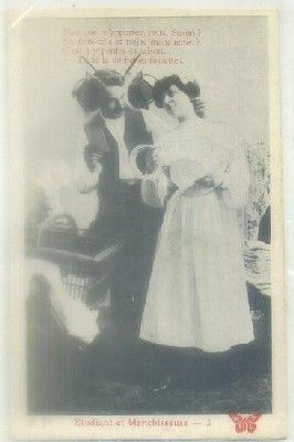 POSTAL ROMANTICA: ETUDIANT ET BLANCHISSEUSE Nº 72