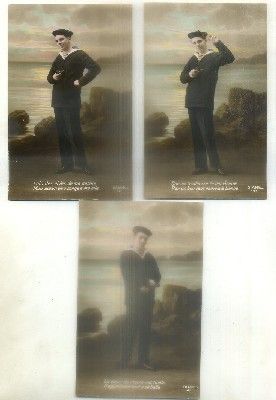 POSTAL ROMANTICA: LOIN DES RIVES DE MA PATRIE… 3 POSTALES