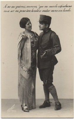 POSTAL ROMANTICA MILITAR. SI NO ME QUIERES, MORENA….