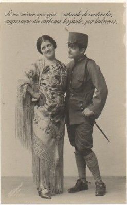 POSTAL ROMANTICA MILITAR. SI ME MIRAN ESOS OJOS….