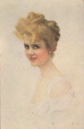 POSTAL ROMANTICA. SEÑORITA
