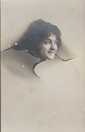 POSTAL ROMANTICA. SEÑORITA
