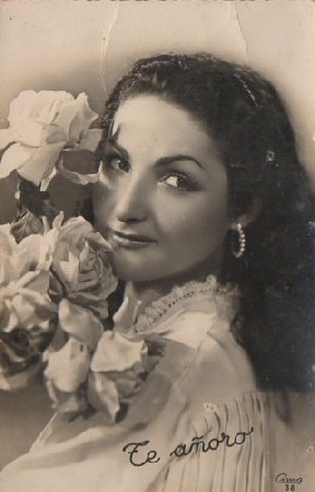 POSTAL ROMANTICA. SEÑORITA