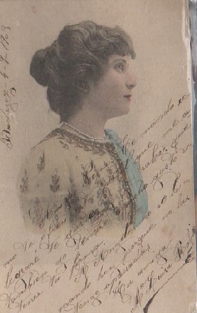POSTAL ROMANTICA. SEÑORITA