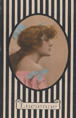 POSTAL ROMANTICA. SEÑORITA. LUCIENNE
