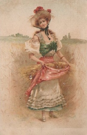 POSTAL ROMANTICA. SEÑORITA