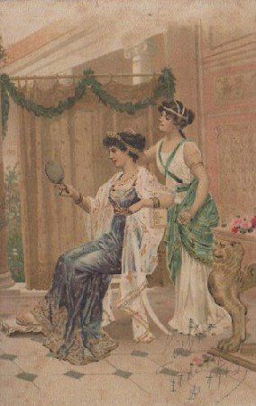 POSTAL ROMANTICA. PAREJA MUJERES